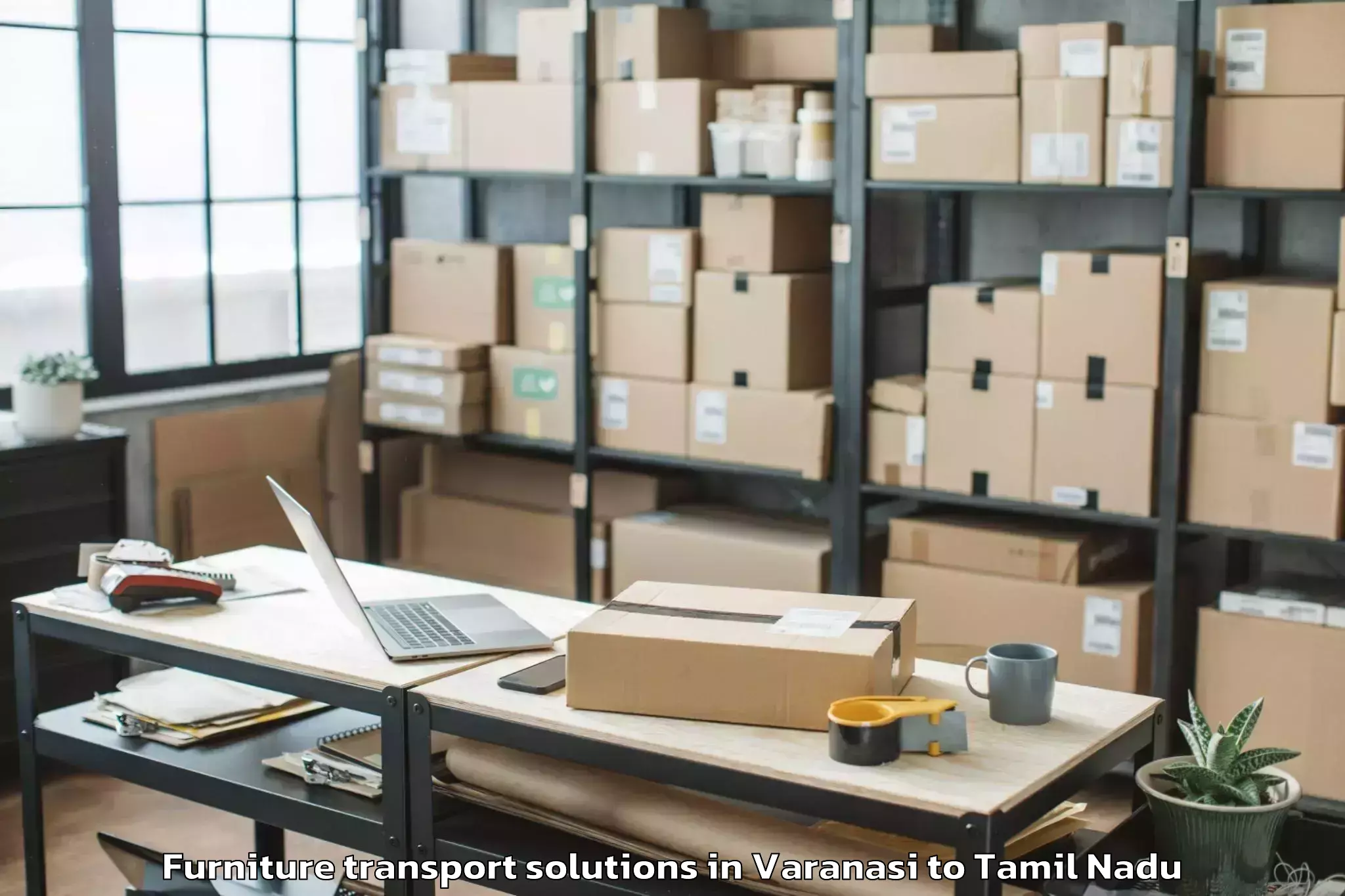 Expert Varanasi to Manalurpettai Furniture Transport Solutions